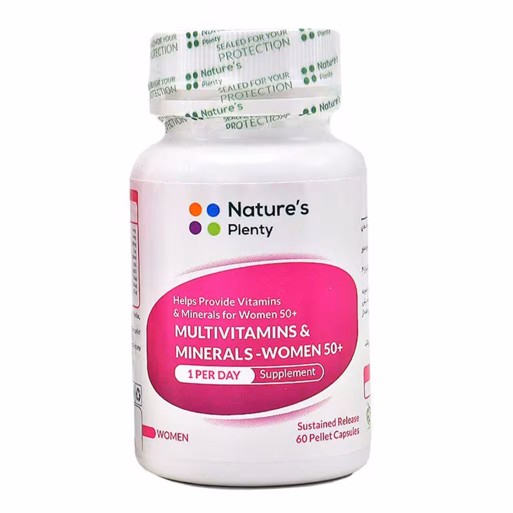 کپسول مولتی ویتامین و مینرال خانم های بالای 50 سال60 عدد نیچرز پلنتی Natures Plenty
