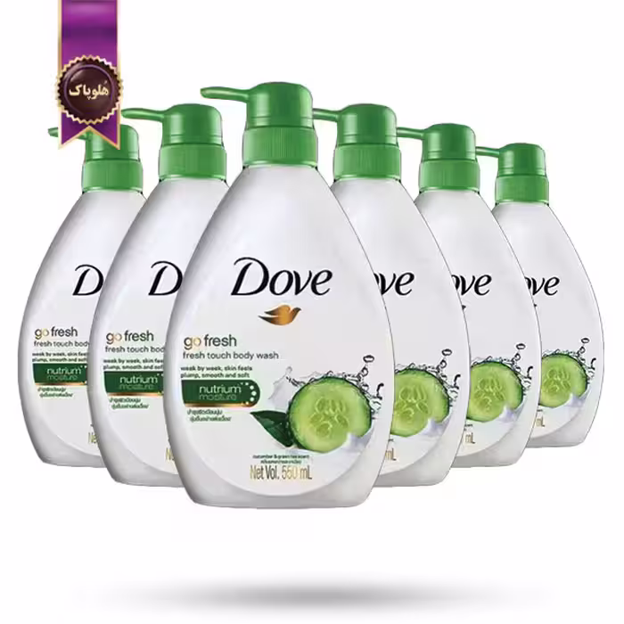 6 عدد شامپو بدن داو Dove مدل رایحه خیار و چای سبز Go Fresh حجم 550 میلی لیتر (اورجینال)