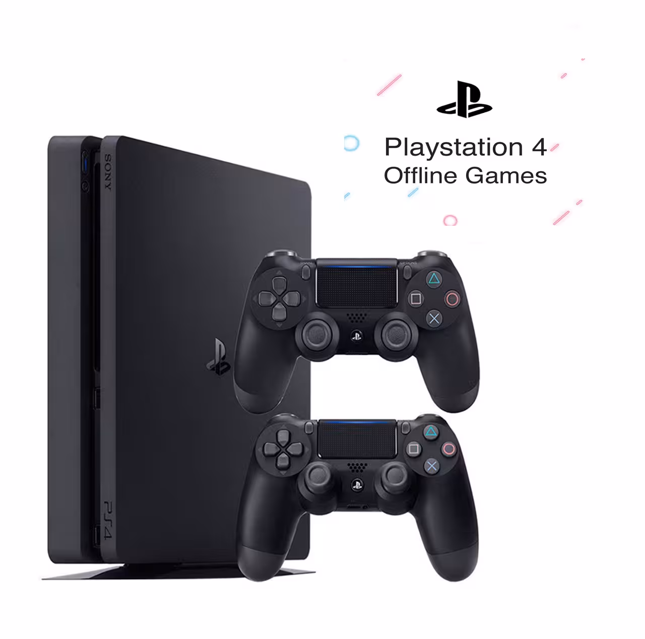 باندل کنسول بازی سونی مدل پلی استیشن 4 اسلیم کد CUH-2216A ظرفيت 500 گيگابايت   2 دسته مشکی  پکیج نصب بازی آفلاین