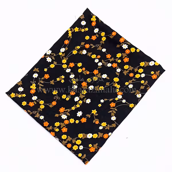 پارچه نخی عرض 90 طرح شکوفه بهار زرد کد 211