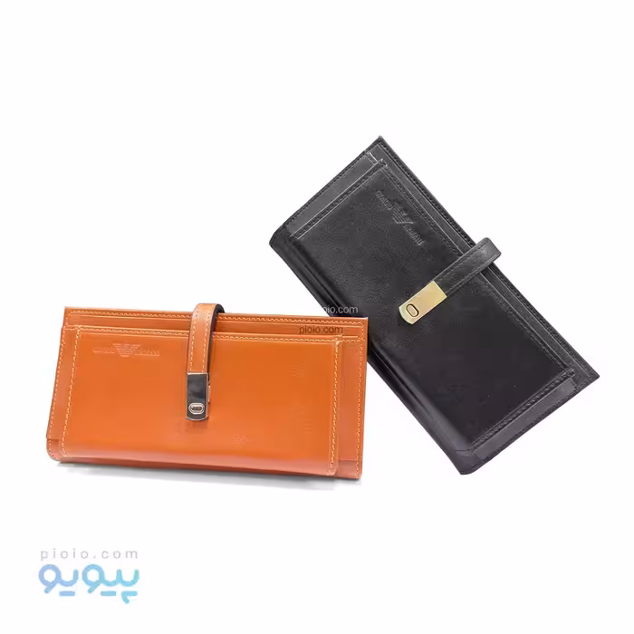 کیف پول کتی چرم طبیعی قفل دار