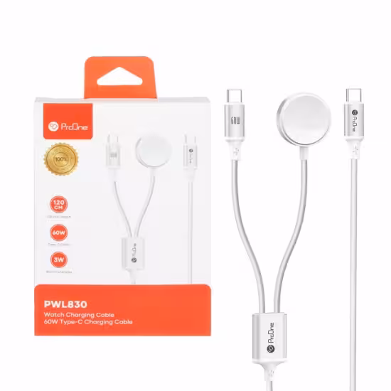 کابل تبدیل USB-C به USB-C و شارژر بی سیم پرووان مدل PWL830