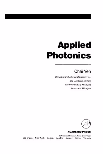 خرید و دانلود نسخه کامل کتاب Applied Photonics