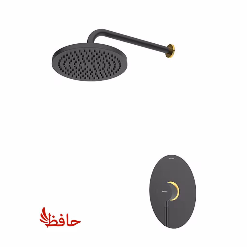 شیر حمام توکار شودر مدل روگن مشکی طلایی تیپ 1 ABS