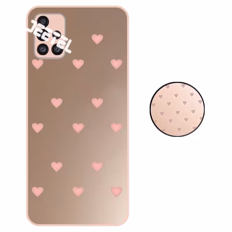 کاور گوشی سامسونگ Samsung Galaxy A71 مدل آینه ای قلبی صورتی