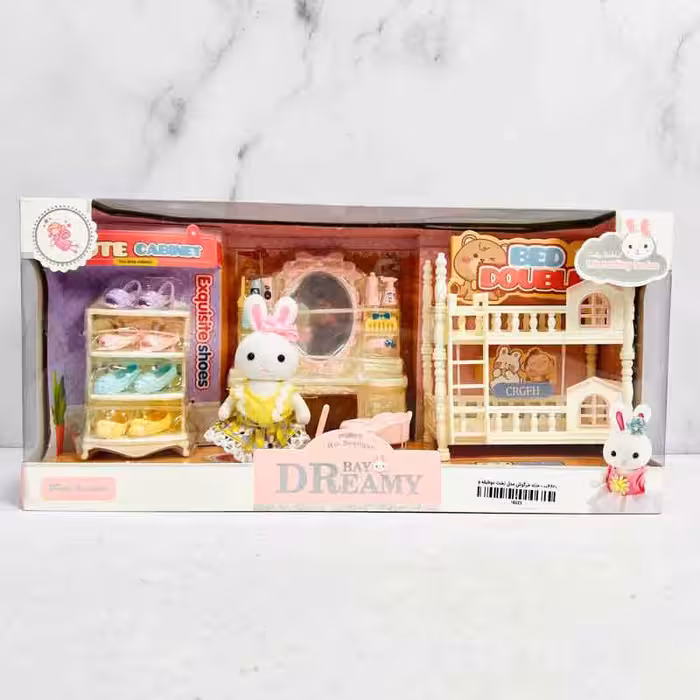 اسباب بازی مدل خانه عروسکی خرگوش طرح اتاق خواب کد 6690