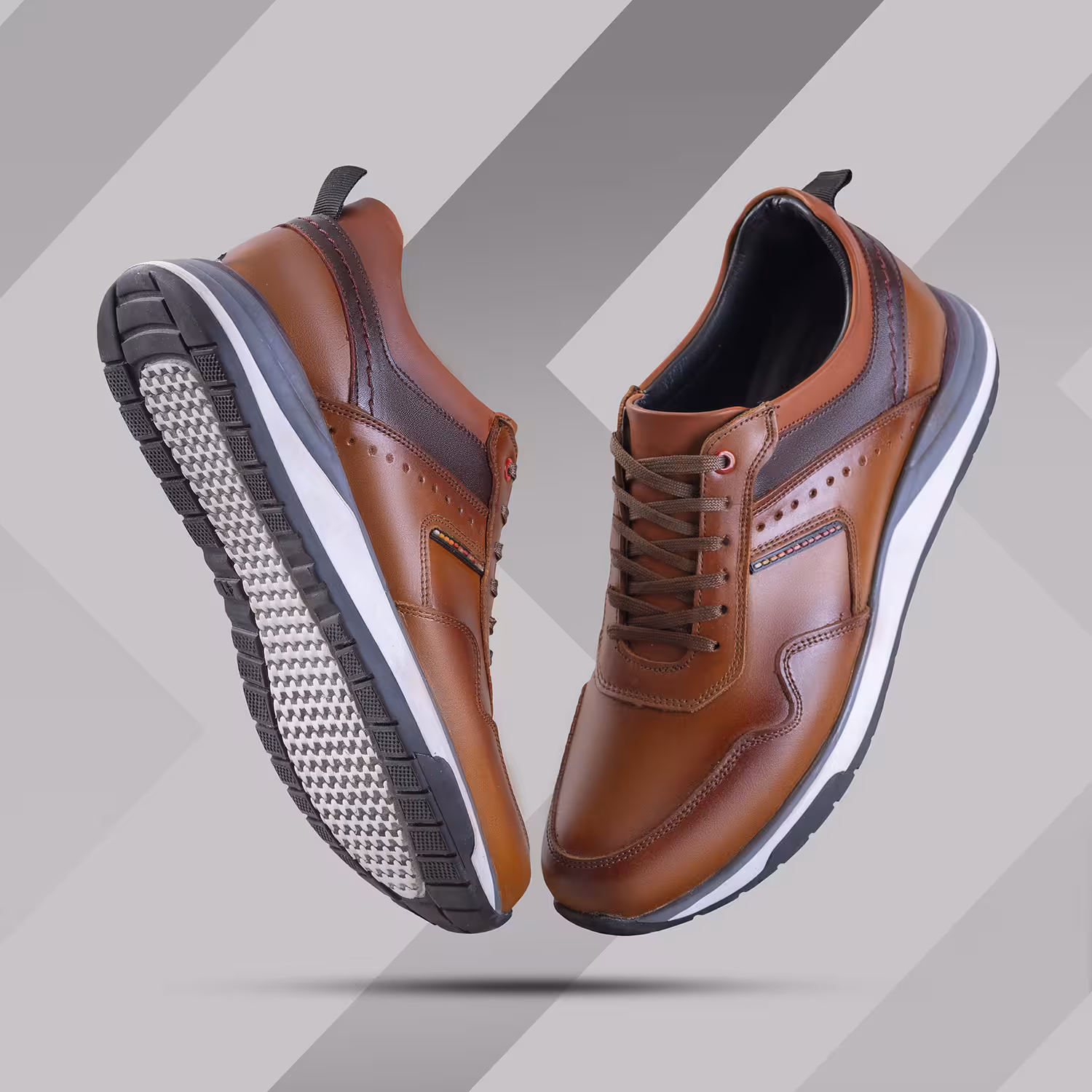 کفش چرم مردانه اسپرت کد SP129TN رنگ عسلی