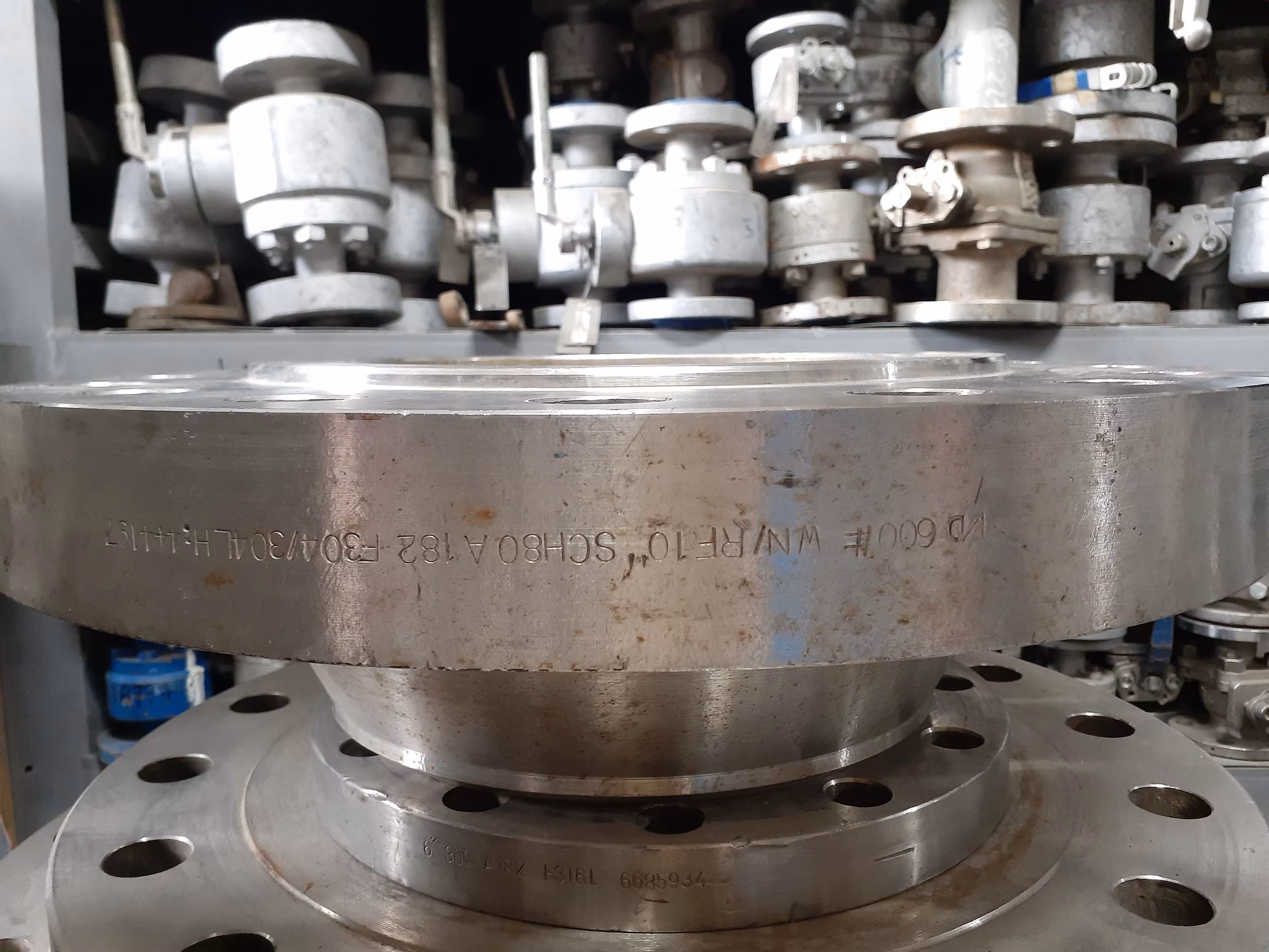 فلنج گلودار "10 ریس فیس کلاس 600 رد80   B16  از جنس  A182/F304 304L فابریک