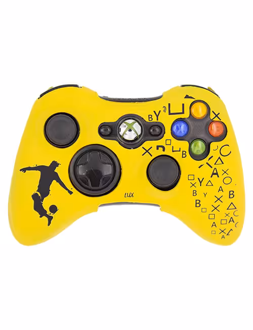 روکش محافظ دسته ایکس باکس 360 لیزری زرد مشکی طرح فوتبالی