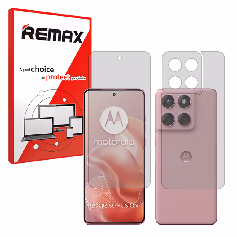 گلس صفحه نمایش و پشت گوشی موتورولا Edge 60 Pro مدل هیدروژلی مات برند ریمکس کد SS