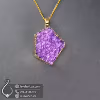 گردنبند سنگ ژئود کوارتز بنفش آمیتیست جواهرلوکس _ کد : 400476