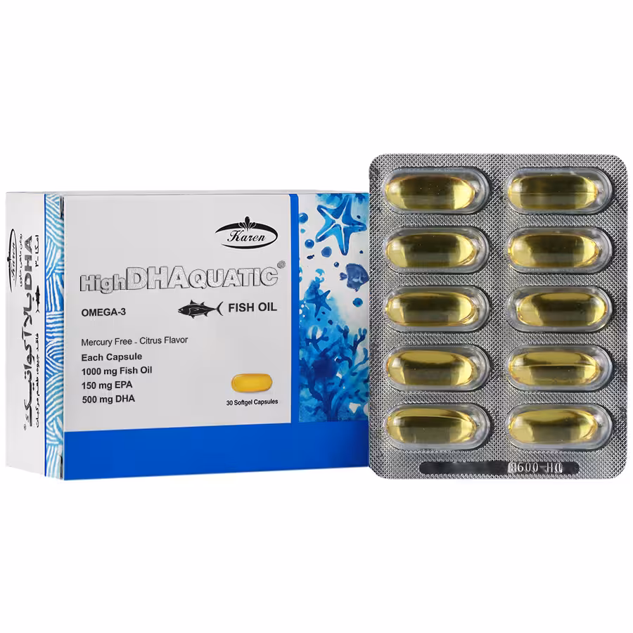 کپسول امگا3 دی اچ ای بالا آکواتیک کارن