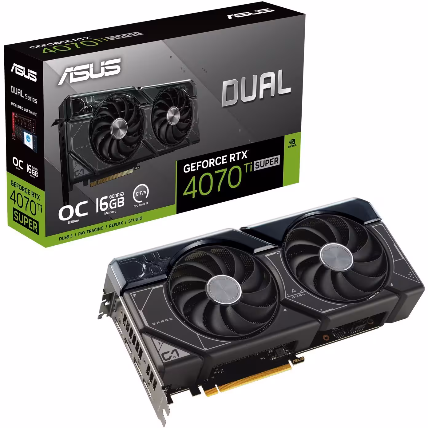 کارت گرافیک ایسوس RTX 4070 Ti SUPER OC Dual حافظه 16 گیگابایت