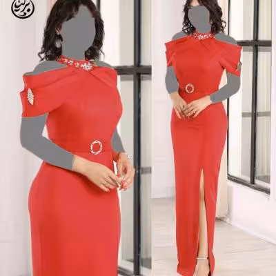 پیراهن مهمانی زنانه کرپ مازراتی مدل گلاره