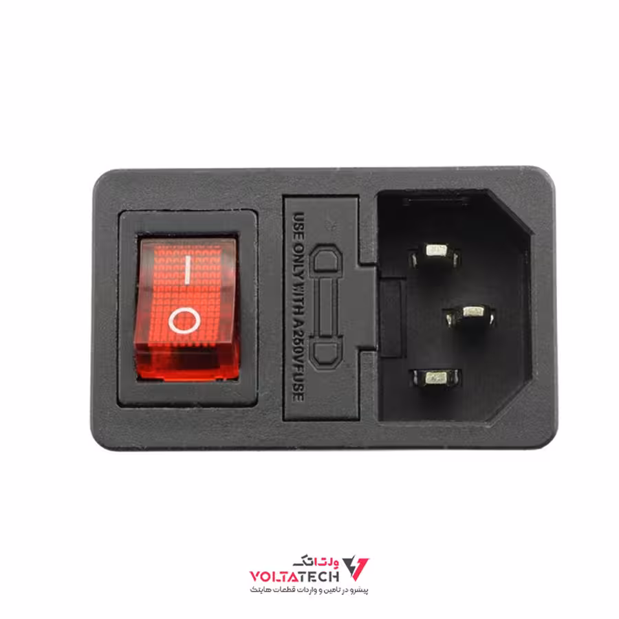 جک پاور کامپیوتر ورودی 220V نری فیوزدار خاری AC-01
