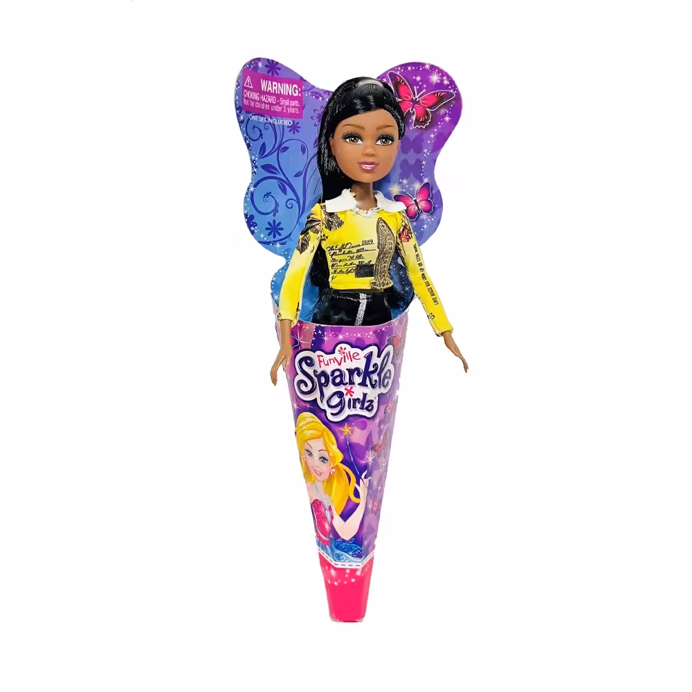 عروسک پیراهن زرد 30 سانتی Sparkle Girlz