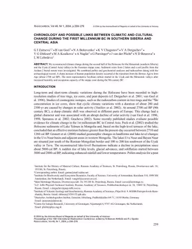 خرید و دانلود نسخه کامل کتاب Chronology and possible links between climatic and cultural change during the first millennium BC in southern Siberia and Central Asia