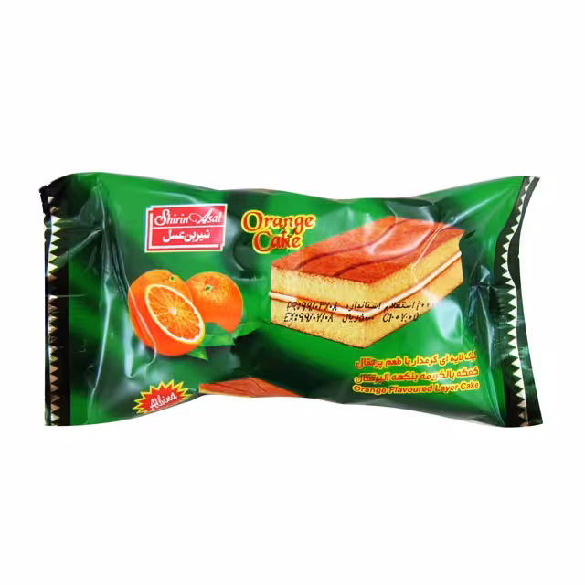 کیک لایه ای کرمدار پرتقالی شیرین عسل 30 گرمی