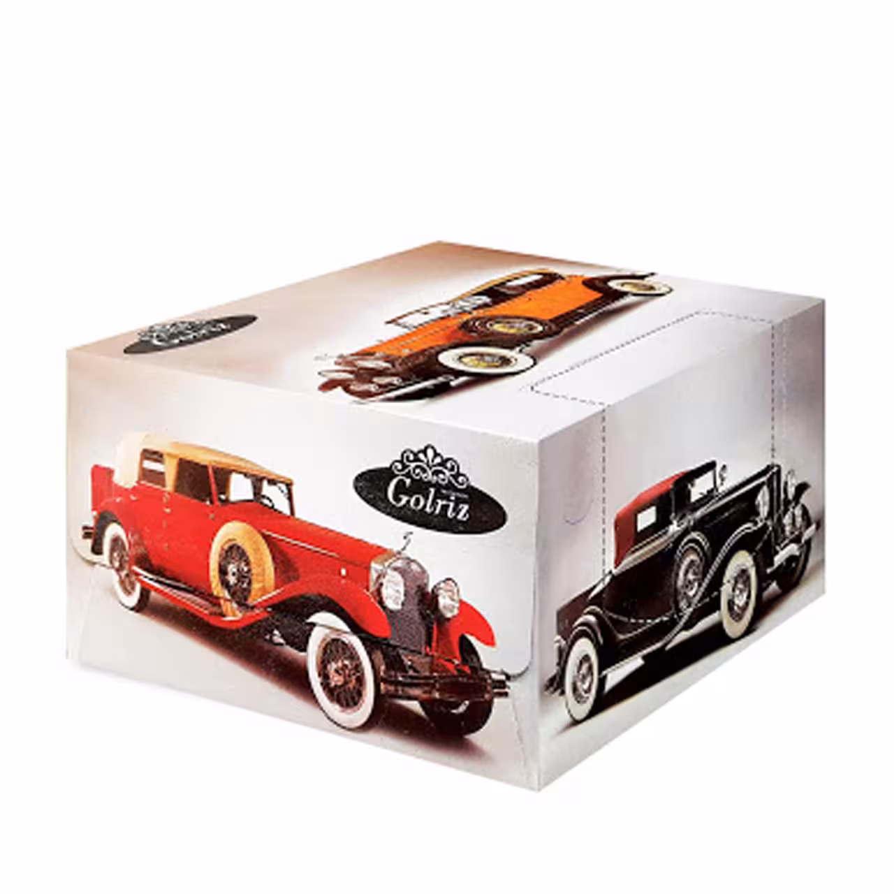 دستمال کاغذی گلریز گلدار طرح ماشین کلاسیک 50 برگ دولا