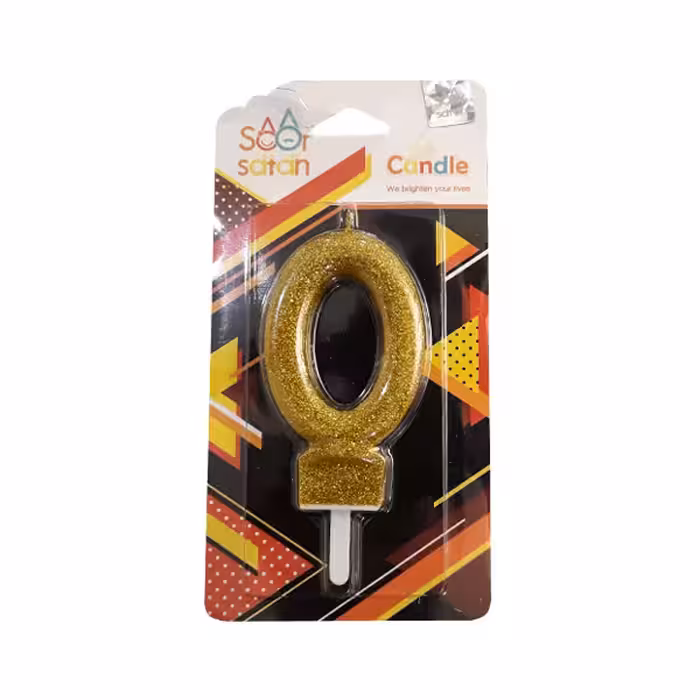 شمع عدد 0 طلایی اکلیلی