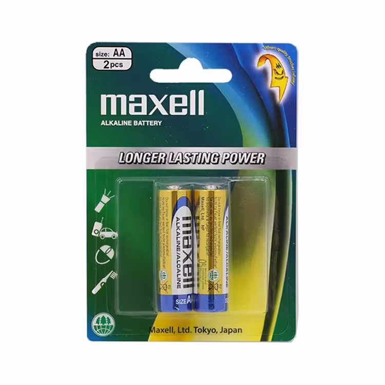 باتری قلمی آلکالاین maxell کارتی 2 عددی