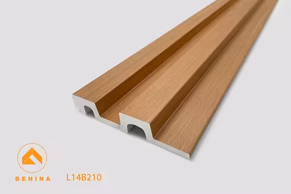 ترمووال بهینا 2شیار عرض 12 سانت شاخه 3 متری رنگ چوب خود رنگ L14-B210 شاخه 3 متری