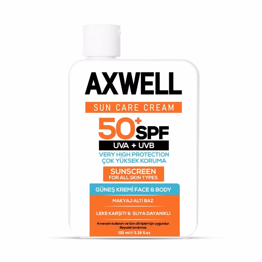 کرم ضد آفتاب ضد لک آکسول بدون رنگ با SPF50 حجم 100 میل