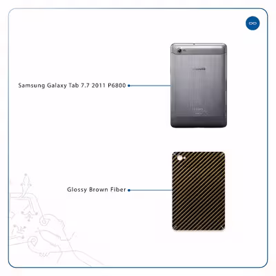برچسب پوششی ماهوت مدل Glossy-Brown-Fiber مناسب برای تبلت سامسونگ Galaxy Tab 7.7 2011 P6800