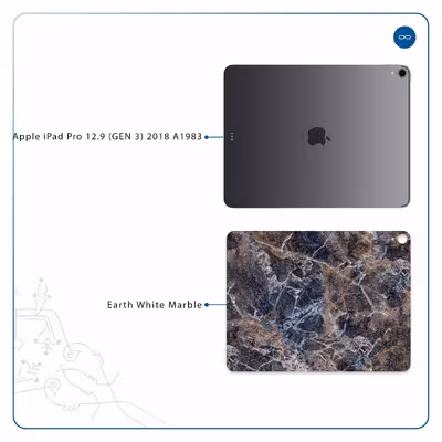 برچسب پوششی ماهوت مدل Earth-White-Marble مناسب برای تبلت اپل iPad Pro 12.9 (GEN 3) 2018 A1983
