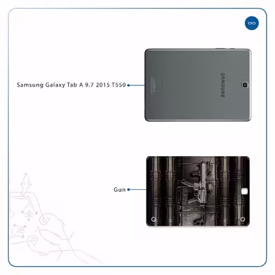 برچسب پوششی ماهوت مدل Gun مناسب برای تبلت سامسونگ Galaxy Tab A 9.7 2015 T550