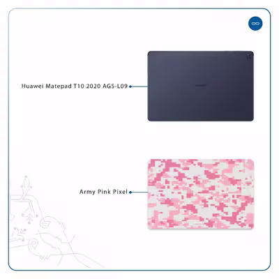 برچسب پوششی ماهوت مدل Army-Pink-pixel مناسب برای تبلت هوآوی Matepad T10 2020 AGS-L09
