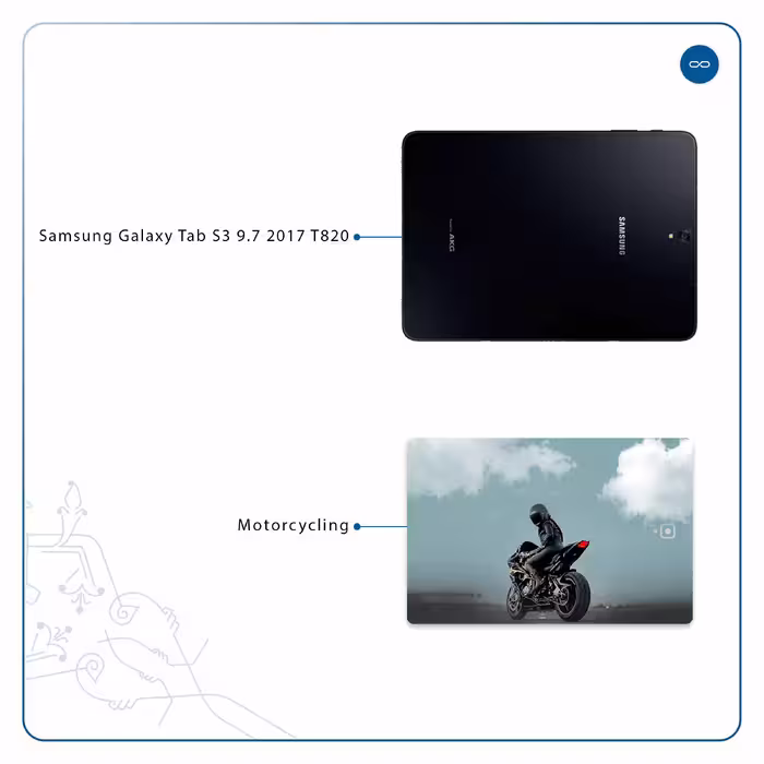 برچسب پوششی ماهوت مدل Motorcycling مناسب برای تبلت سامسونگ Galaxy Tab S3 9.7 2017 T820