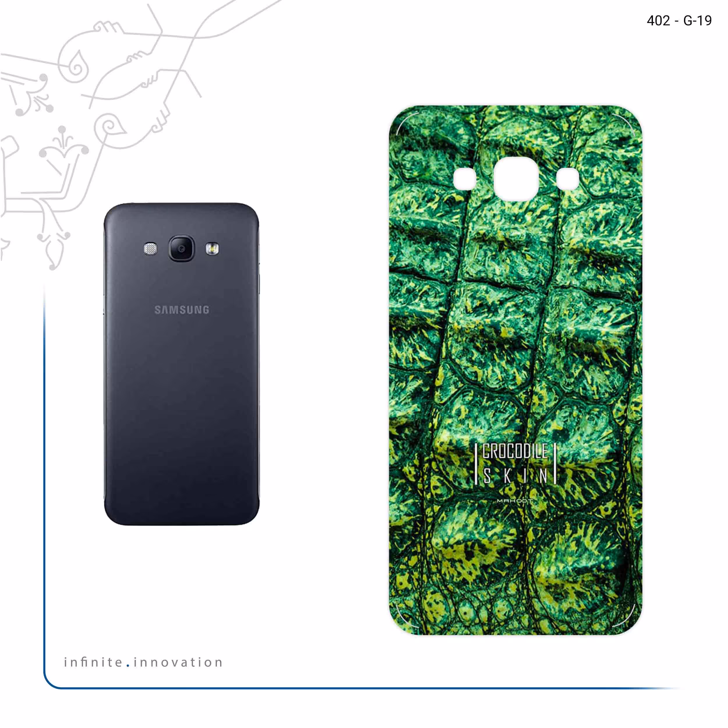 برچسب پوششی ماهوت مدل Crocodile Skin مناسب برای گوشی موبایل سامسونگ Galaxy A8