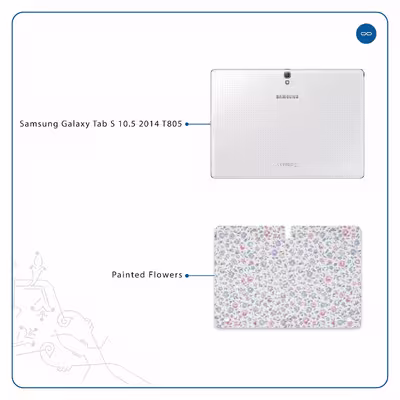 برچسب پوششی ماهوت مدل Painted-Flowers مناسب برای تبلت سامسونگ Galaxy Tab S 10.5 2014 T805