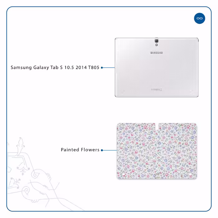 برچسب پوششی ماهوت مدل Painted-Flowers مناسب برای تبلت سامسونگ Galaxy Tab S 10.5 2014 T805