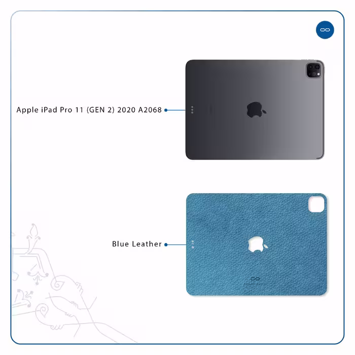 برچسب پوششی ماهوت مدل Blue-Leather مناسب برای تبلت اپل iPad Pro 11 (GEN 2) 2020 A2068