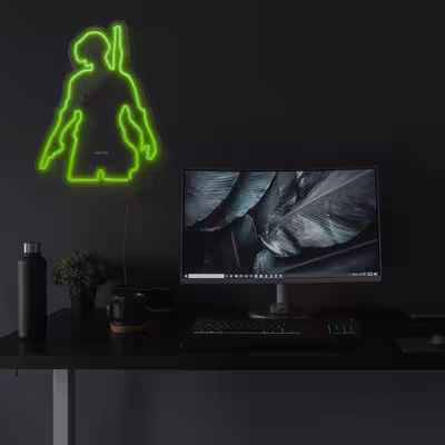چراغ دیواری نئون دیزاین طرح Pubg-GL_GR