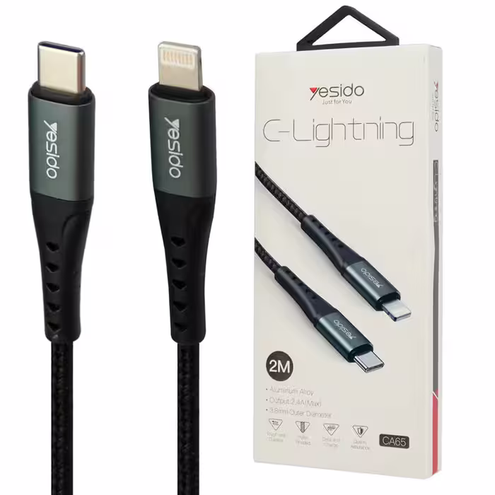 کابل تبدیل USB-C به لایتنینگ یسیدو مدل CA-65 طول 2 متر