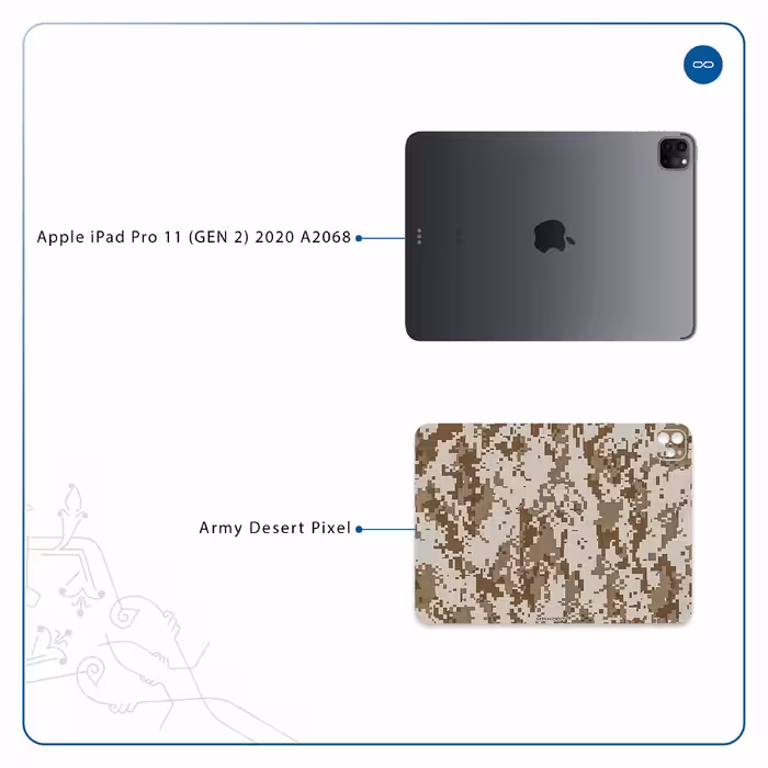 برچسب پوششی ماهوت مدل Army-Desert-Pixel مناسب برای تبلت اپل iPad Pro 11 (GEN 2) 2020 A2068