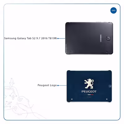 برچسب پوششی ماهوت مدل Peugeot-Logo مناسب برای تبلت سامسونگ Galaxy Tab S2 9.7 2016 T819N
