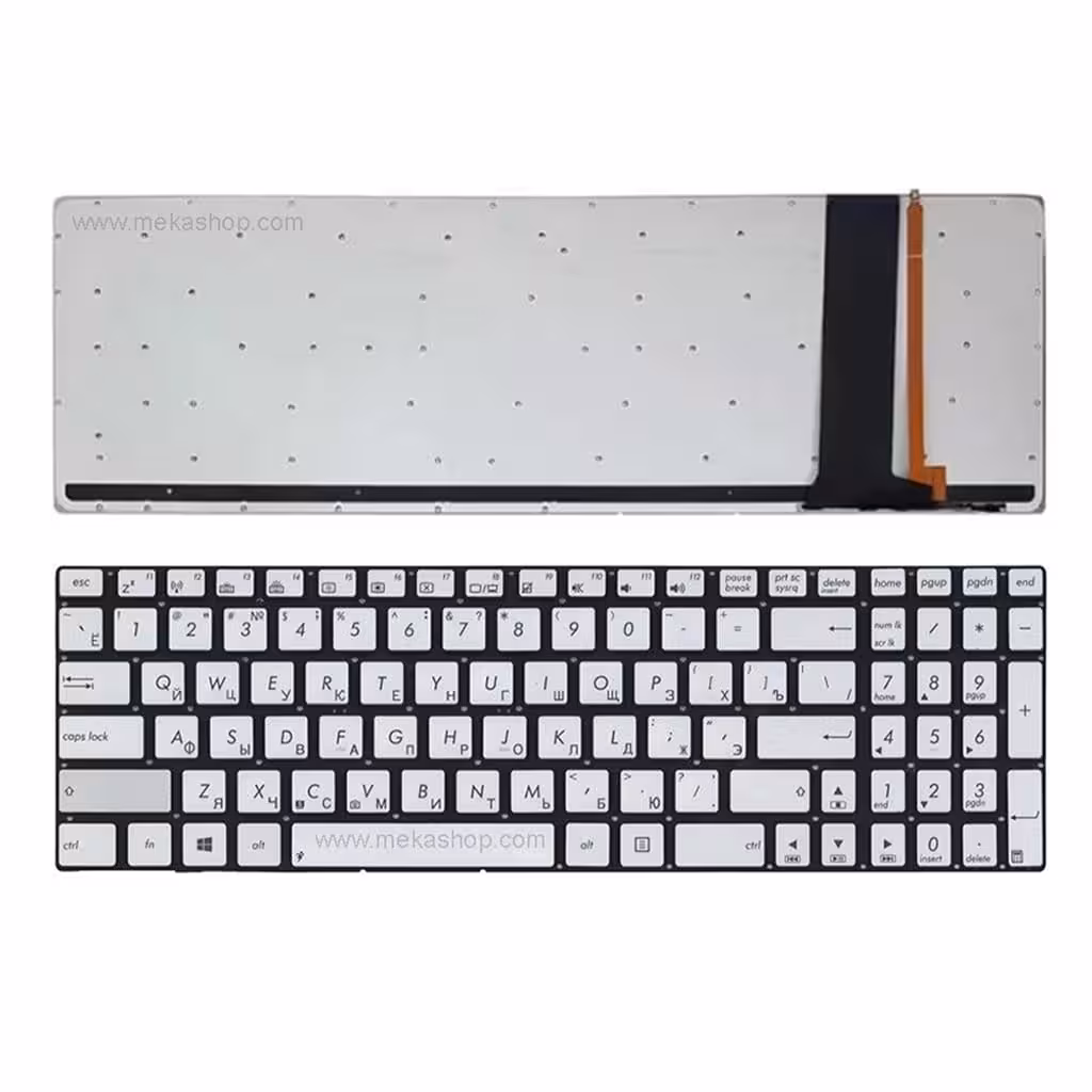 کیبورد لپ تاپ ایسوس Asus N56 با بک لایت اینتر کوچک