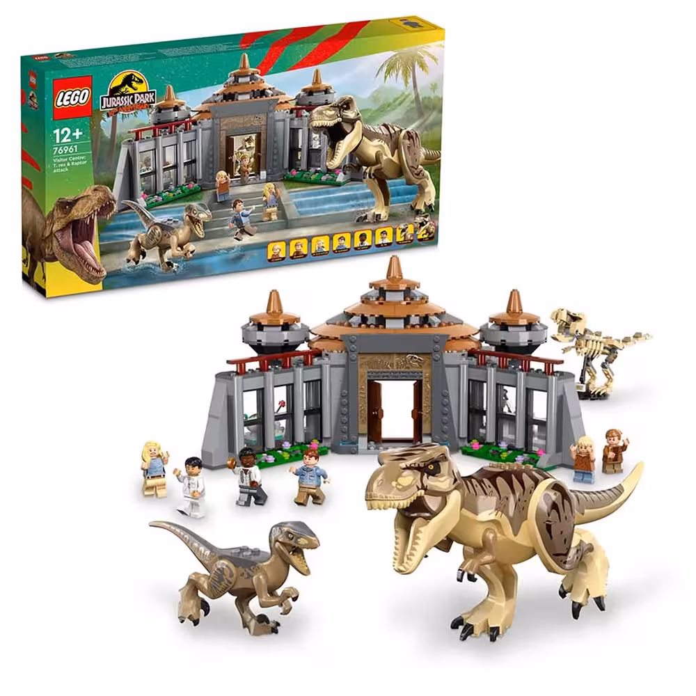 لگو Jurassic World مدل Visitor Center T. rex & Raptor Attack 76961
