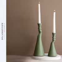 شمعدان دکوری دفرمه جفت مدل ترلان