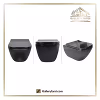 توالت فرنگی دیواری (والهنگ) مروارید مدل کاپریس 54 – مشکی مات