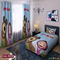 ست اتاق خواب دخترانه طرح ماشا و میشا کد BD705