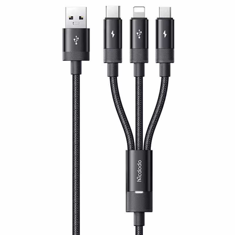 کابل سه سر فست شارژ 65 وات مک دودو (high copy)