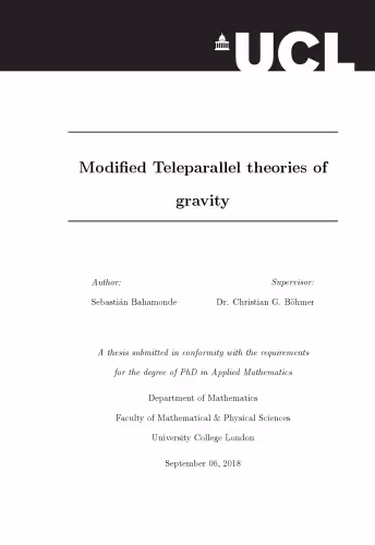 خرید و دانلود نسخه کامل کتاب Modified Teleparallel theories of gravity [PhD Thesis]