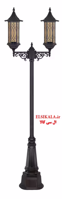 چراغ دو شاخه چتری شش ضلعی بلند طرحدار آلمینیوم دایکاست