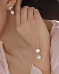 نیمست نقره مروارید اصل جواهری کد 00148