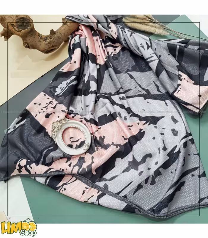 روسری طوسی صورتی